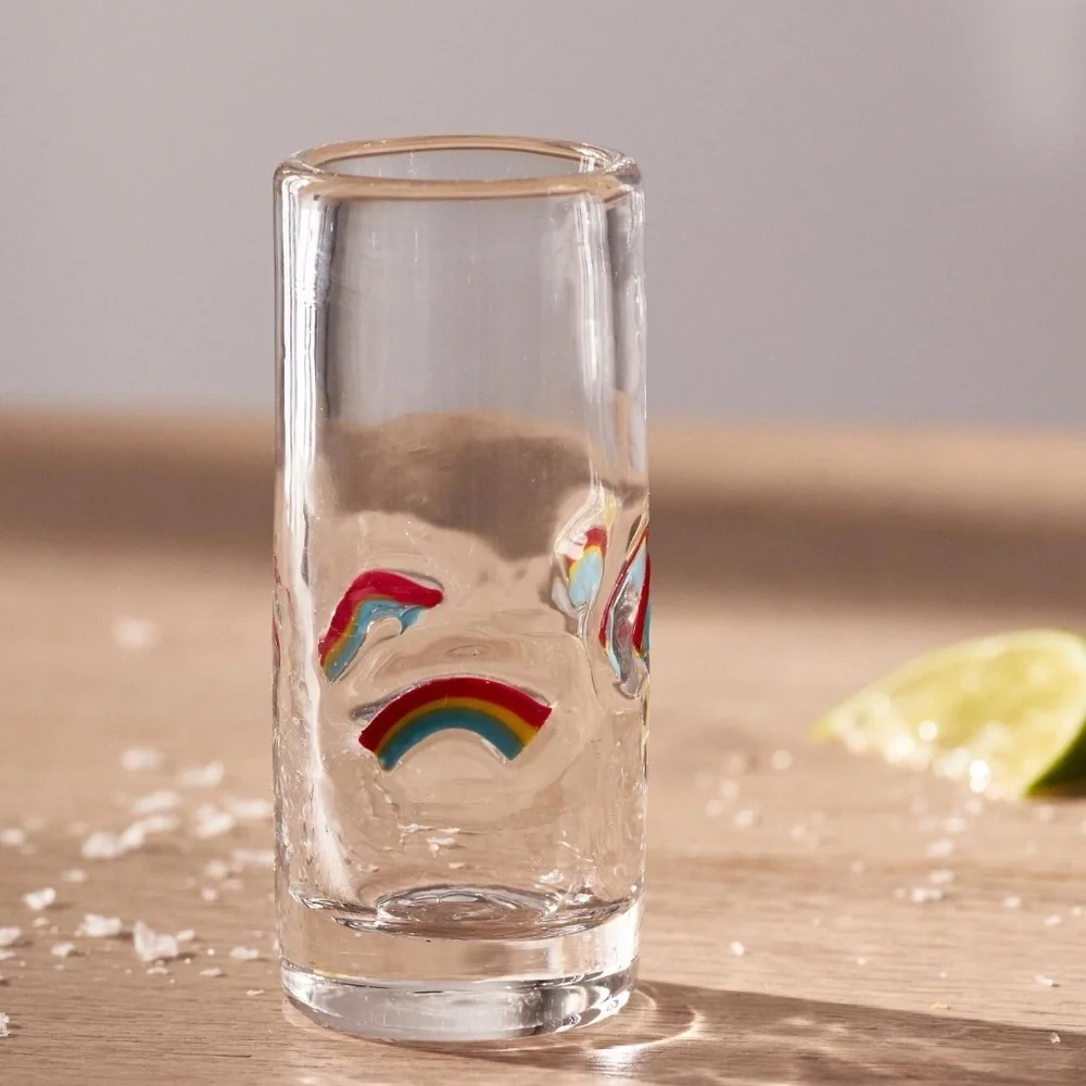 NWT Anthropologie Icon Glass Rainbow Shot Glass